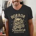 Horror Reading Spooky Vibes Bookish Horror Readers Book Club Men's V-Neck T-Shirt