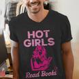 Hot Girls Read Books Cute Book Reader Women Men's V-Neck T-Shirt