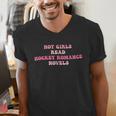 Hot Girls Read Hockey Romance Novels Book Lovers Men's V-Neck T-Shirt Hot Girls Read Hockey Romance Novels Book Lovers Men's V-Neck T-Shirt