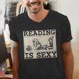 Hot Pin Up Girl Comic Book Vintage Reading Is Sexy Men's V-Neck T-Shirt