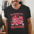 HUGvyn All Booked For Valentines Teacher Book Reading Heart Men's V-Neck T-Shirt HUGvyn All Booked For Valentines Teacher Book Reading Heart Men's V-Neck T-Shirt