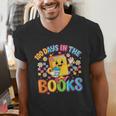 HUGvyn Preppy 100 Days In The Books Teacher Reading Coffee Men's V-Neck T-Shirt