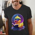 Humor Rubber Duck Reading Book Men's V-Neck T-Shirt Humor Rubber Duck Reading Book Men's V-Neck T-Shirt