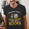 Iced Coffee And Spicy Books Iced Coffee Lover Cold Brew Men's V-Neck T-Shirt