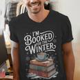 I'm Booked For The Winter Book Lover Men's V-Neck T-Shirt