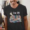 I'm OK Books Pile Books Stack Bibliophile Bookisk Men's V-Neck T-Shirt I'm OK Books Pile Books Stack Bibliophile Bookisk Men's V-Neck T-Shirt