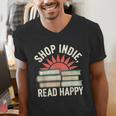 Independent Bookstore Fans Shop Local Literary Community Men's V-Neck T-Shirt Independent Bookstore Fans Shop Local Literary Community Men's V-Neck T-Shirt