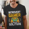 Introvert Gamer Video Games Anti Social Team Player Men's V-Neck T-Shirt Introvert Gamer Video Games Anti Social Team Player Men's V-Neck T-Shirt