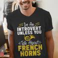 Im Introvert Unless You Talk About French Horns Men's V-Neck T-Shirt