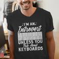 Im An Introvert Unless You Talk About Keyboards Player Men's V-Neck T-Shirt