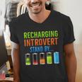 Introverted Recharging Introvert Saying Sarcasm Men's V-Neck T-Shirt