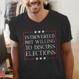 Introverted But Willing To Discuss Elections Funny Men Women Men's V-Neck T-Shirt Introverted But Willing To Discuss Elections Funny Men Women Men's V-Neck T-Shirt