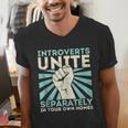 Introverts Unite Separately Introverted Antisocial Men's V-Neck T-Shirt Introverts Unite Separately Introverted Antisocial Men's V-Neck T-Shirt