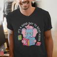 Its A Good Day To Read A Book Cute Elephant And Pig Edition Men's V-Neck T-Shirt Its A Good Day To Read A Book Cute Elephant And Pig Edition Men's V-Neck T-Shirt