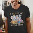 Its A Good Day To Read A Book Cute Pig & Elephant Adventure Men's V-Neck T-Shirt