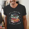 It's a Good Day To Read a Book Floral Stack Tee Men's V-Neck T-Shirt