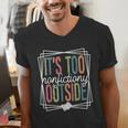 It's Too Nonfictiony Outside Reading Quote Bookish Men's V-Neck T-Shirt It's Too Nonfictiony Outside Reading Quote Bookish Men's V-Neck T-Shirt