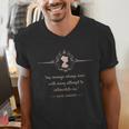 Jane Austen My Courage Always Rises Literary Book Club Men's V-Neck T-Shirt Jane Austen My Courage Always Rises Literary Book Club Men's V-Neck T-Shirt
