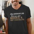 Jolabokaflod Because Books And Hot Chocolate Men's V-Neck T-Shirt Jolabokaflod Because Books And Hot Chocolate Men's V-Neck T-Shirt