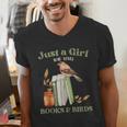 Just a Girl Who Loves Books And Birds Book Reading Bird Love Men's V-Neck T-Shirt Just a Girl Who Loves Books And Birds Book Reading Bird Love Men's V-Neck T-Shirt