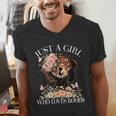 Just A Girl Who Loves Books Book Lover Reading For Women Men's V-Neck T-Shirt Just A Girl Who Loves Books Book Lover Reading For Women Men's V-Neck T-Shirt