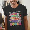 Just A Girl Who Loves Books Reading Library Men's V-Neck T-Shirt Just A Girl Who Loves Books Reading Library Men's V-Neck T-Shirt