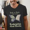 Just a Girl Who Loves Butterflies And Books Butterfly Men's V-Neck T-Shirt