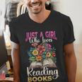 Just A Girl Who Loves Reading Books Men's V-Neck T-Shirt Just A Girl Who Loves Reading Books Men's V-Neck T-Shirt