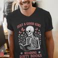 Just A Good Girl Reading Dirty Books Dark Romance Men's V-Neck T-Shirt