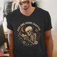 Just One More Chapter Book Lover Bookish Reading Skeleton Men's V-Neck T-Shirt