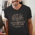 Just One More Chapter Bookish Book Reading Teal Beige Men's V-Neck T-Shirt