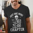 Just One More Chapter Skeleton Reader Reading Book Lover Men's V-Neck T-Shirt