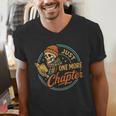Just One More Chapter Skeleton Reading Book Scaft Beanie Men's V-Neck T-Shirt Just One More Chapter Skeleton Reading Book Scaft Beanie Men's V-Neck T-Shirt