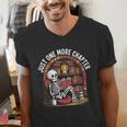 Just One More Chapter Skeleton Reading Cozy Books Men's V-Neck T-Shirt