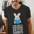 I Just Want To Read Books And Pet My Rabbit Men's V-Neck T-Shirt