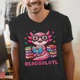 Kawaii Axolotl Readsolotl Book Lover Reading Bookworm Girls Men's V-Neck T-Shirt Kawaii Axolotl Readsolotl Book Lover Reading Bookworm Girls Men's V-Neck T-Shirt
