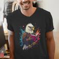 Kawaii Eagle Reads Book Reading Library Book Bookworm Men's V-Neck T-Shirt Kawaii Eagle Reads Book Reading Library Book Bookworm Men's V-Neck T-Shirt