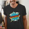 Kids Boys Benjamin Name Personalized Superhero Comic Book Men's V-Neck T-Shirt