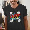 Kids Ka-Pow 2 Years Old Kids 2nd Birthday Comic Book Super Hero Men's V-Neck T-Shirt
