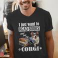 Kids Read Books & Pet My Blue Merle Corgi Lover Men's V-Neck T-Shirt Kids Read Books & Pet My Blue Merle Corgi Lover Men's V-Neck T-Shirt