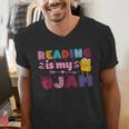 Kids Reading Book Lover Reading Is My Jam Men's V-Neck T-Shirt