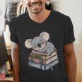 Koala Reading Book Pajama Sleep Men's V-Neck T-Shirt