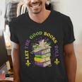 Let The Good Books Roll Mardi Gras Reading Men's V-Neck T-Shirt