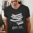 Let's Get Lit Books Men's V-Neck T-Shirt