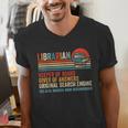 Librarian Definition Book Lover Library Workers Day Men's V-Neck T-Shirt