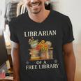 Librarian Of a Free Library Floral Book Lover Men's V-Neck T-Shirt Librarian Of a Free Library Floral Book Lover Men's V-Neck T-Shirt