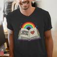 Libraries Are For Everyone Book LGBTQ Ally Gay Pride Month Men's V-Neck T-Shirt