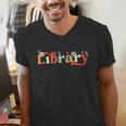 Library School Librarian Book Lover Reading Floral For Women Men's V-Neck T-Shirt