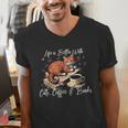 Life Is Better With Cats Coffee And Books Men's V-Neck T-Shirt Life Is Better With Cats Coffee And Books Men's V-Neck T-Shirt