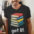 Get Lit With Books Men's V-Neck T-Shirt